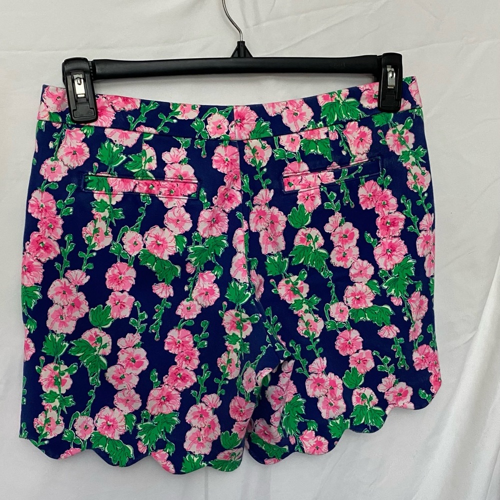 Lilly Pulitzer Floral High Waist Shorts - Pink and Blue
